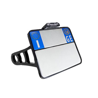 For Italy 177 x 177mm. 
CNC precision machined aluminum construction. With EC approved LED license plate illumination. The HeinzBikes SLIPP-INN 'Screwless' license plate mounting technology allows you to just simply slide the license plate into the holder, without requiring bolts or glue to keep it in place. Sold as kit, complete with all required installation hardware to get the install-job done. 
Note: With approval. Check your local MCS dealer or the MCS sales department for exact type of approval and validity on bike model and years on the test report. 
- Integrated LED license plate light in a slim aluminum housing 
- Slip-Inn license plate mount 
- Strong mount arm with ANTI-TWIST locking mechanism
- Guaranteed anti-twist protection on the swingarm 
- Invisible cable routing on the inside 
- Mounts with 3 different width options 
- Complete with installation hardware 
- CNC machined aluminum