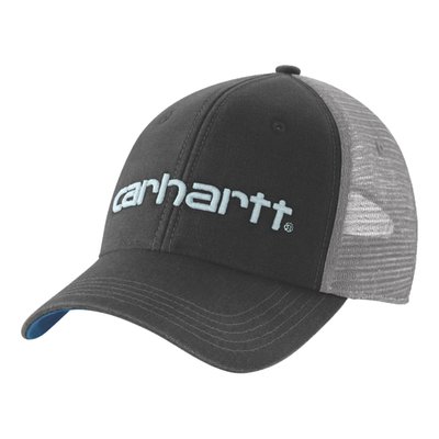 Medium-Profile Cap · 8.5 Oz/Yd² - 288 Gsm · 100% Cotton, Mesh: 100% Polyester · Canvas With Mesh Back · Inner Lining: 100% Polyester · Inner Shell: Carhartt Force™ Sweatband With Fastdry™ · Fastdry™ - Wicks Away Moisture For Comfort And Fights Odourwith Antimicrobial Finish · Adjustable Back Plastic Snap Closure · Pre-Curved Visor · Carhartt Embroidered On Center Front And Wrap Label At Back Opening