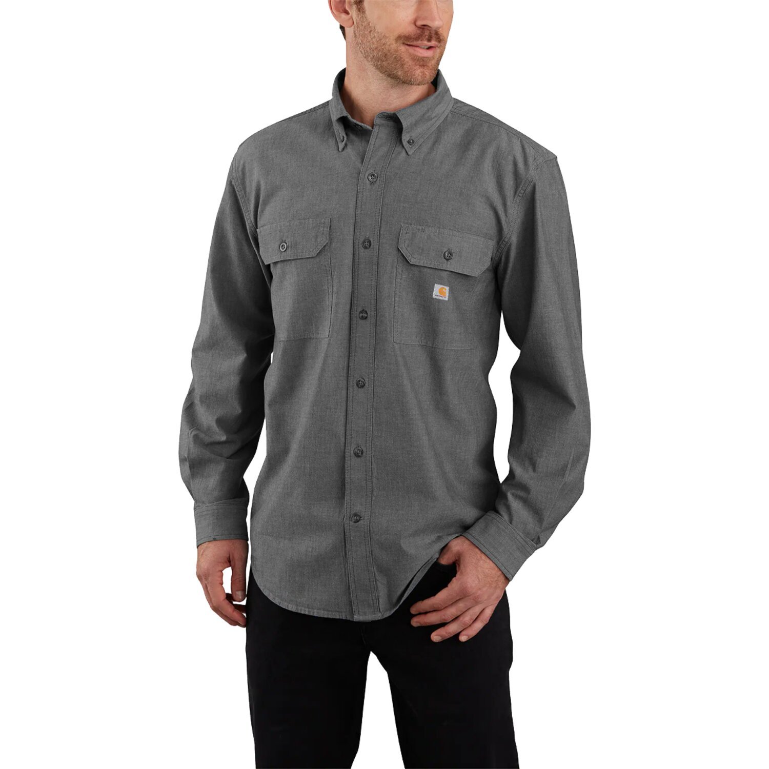Carhartt Loose Chambray shirt, black chambray Gray, L
