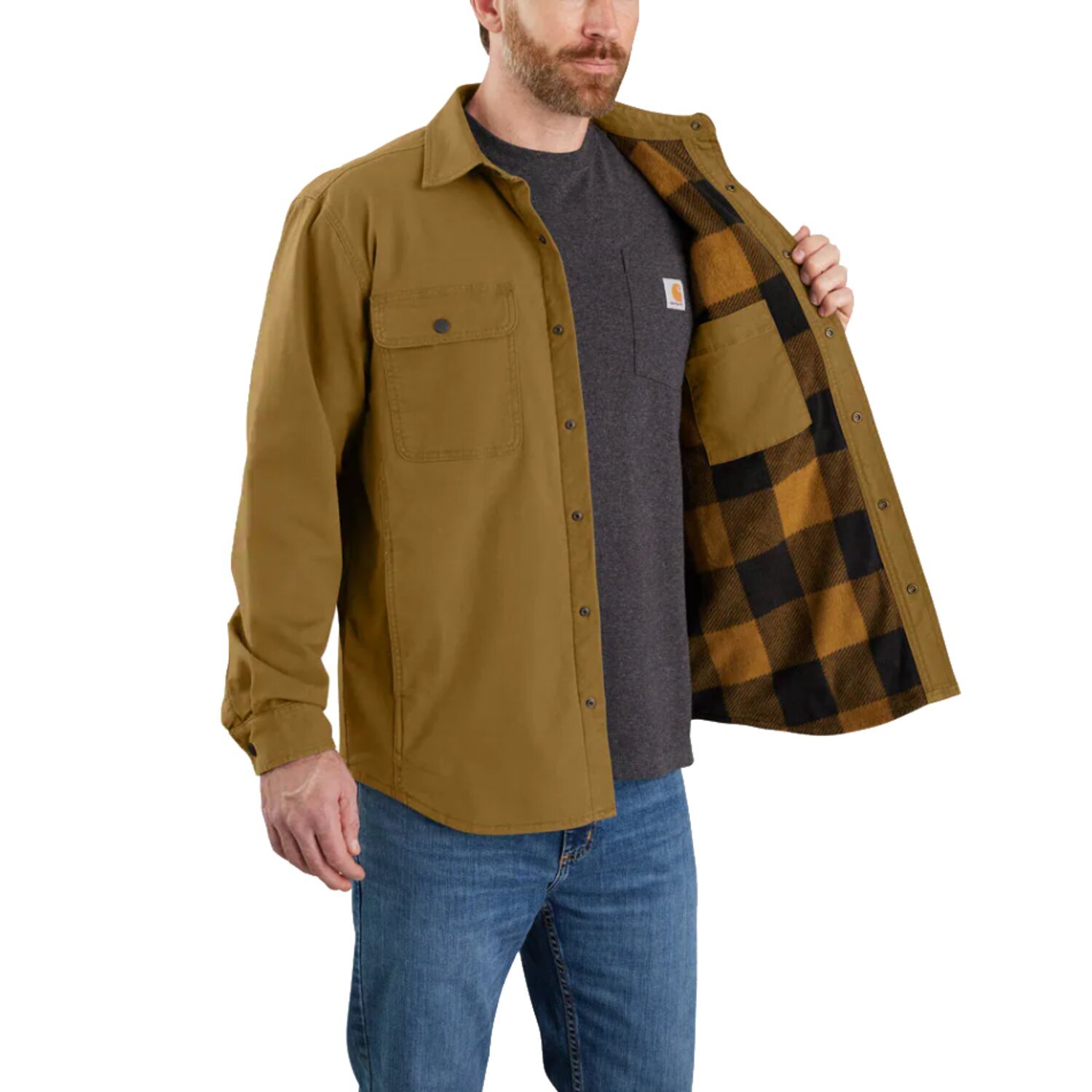 Carhartt Canvas Fleece-Lined shirt oak