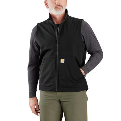 Relaxed Fit · 10 Oz/Yd² - 339 Gsm · 87% Nylon/13% Elastane · Dwr Softshell · Rain Defender™ - Durable Water Repellent Finish · Wind Fighter™ - Tames The Wind · Mock Neck · Sleeveless · Two Lower Front Pockets With Zipper Closure · Interior Pocket With Hook-And-Loop Closure · Full-Length Front Zipper With Chin Protector · Drop-Tail Hem For Added Coverage With Adjustable Draw Cord · Carhartt Label Sewn On Pocket