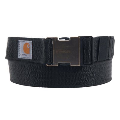 100% Nylon · Heavy Duty Nylon · Rugged Flex™ - Eases Movement · Metal/ Plastic Side Release Buckle · Elastic Keeper Loop · Carhartt Label Sewn On Side