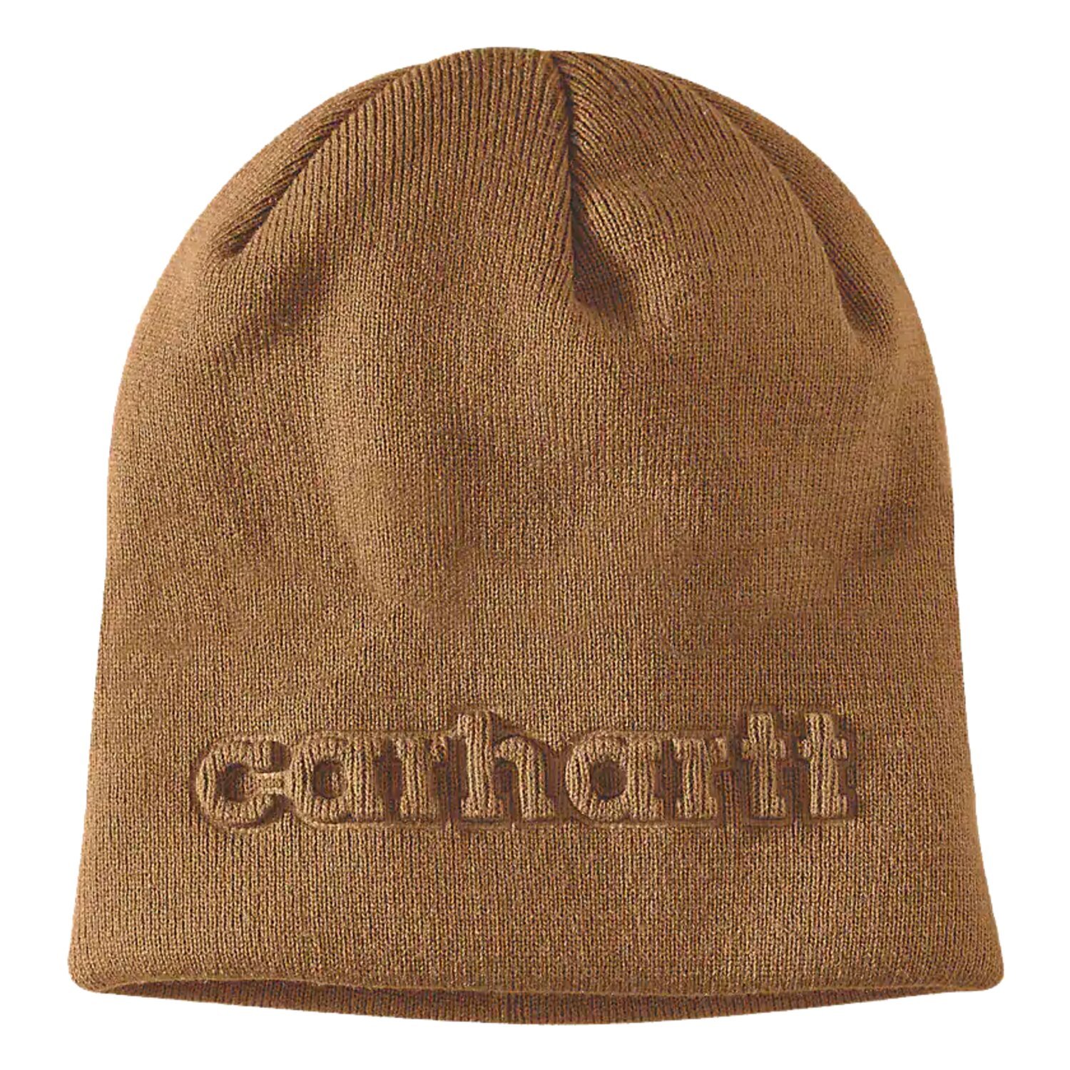 Carhartt Knit Embossed beanie, carhartt brown