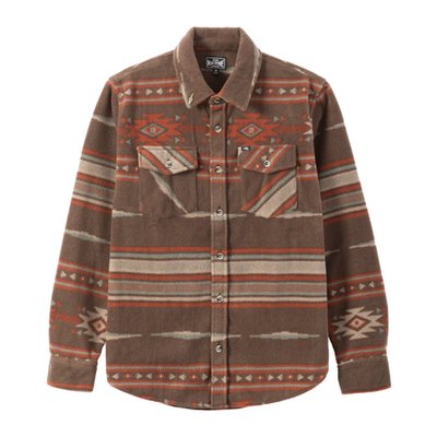 Stay sharp and stay warm in the Elmwood Shirt by Loser Machine, a custom printed polar fleece shirt that delivers rugged comfort with unmistakable style. Crafted from 100% cotton for a soft yet durable feel, it features chest pockets with flap closures, engraved tortoise buttons and a signature Good Luck pin on the collar for that little extra charm. Finished with LMC woven label branding, this is more than just a shirt, it’s a statement. Whether you’re hitting the road or just laying low, the Elmwood’s got your back.