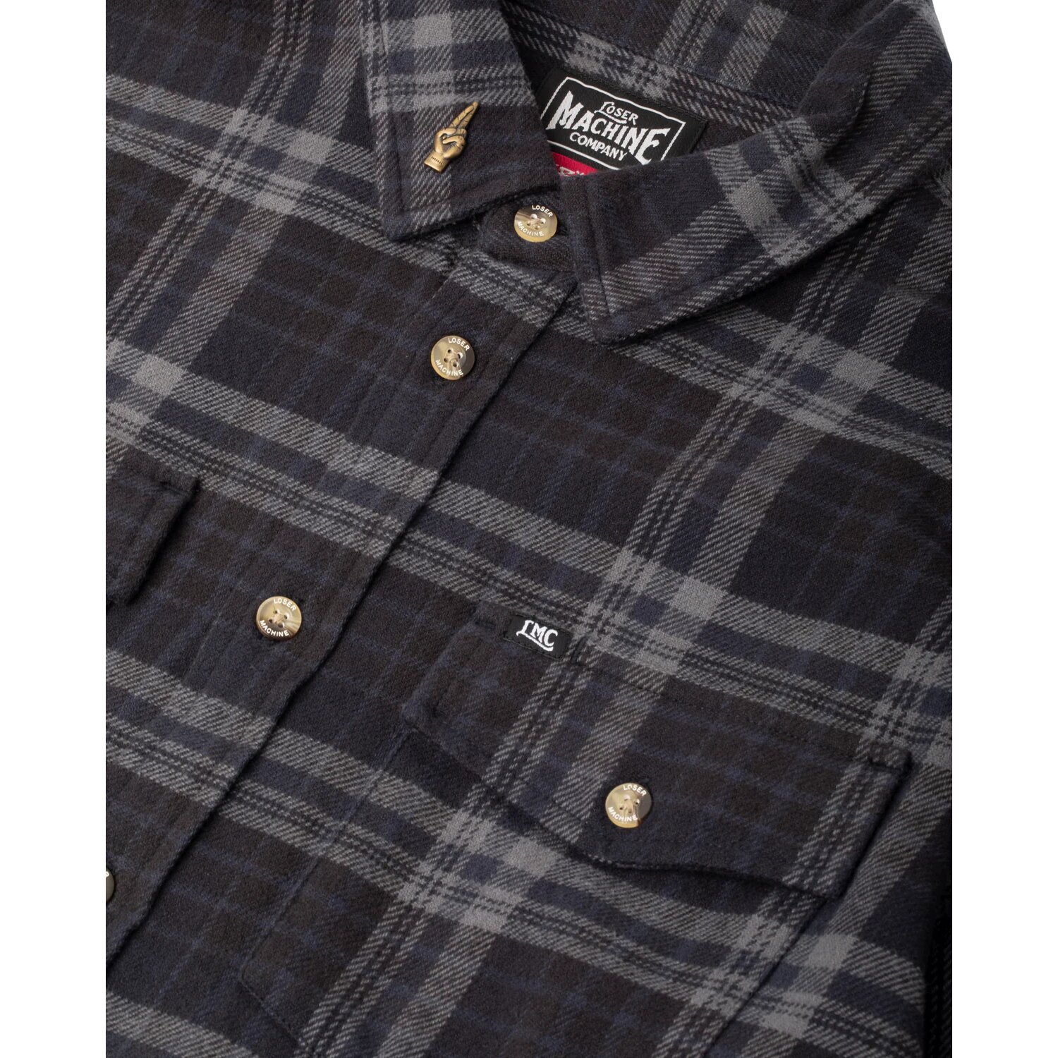 Loser Machine Step up flannel shirt black, M