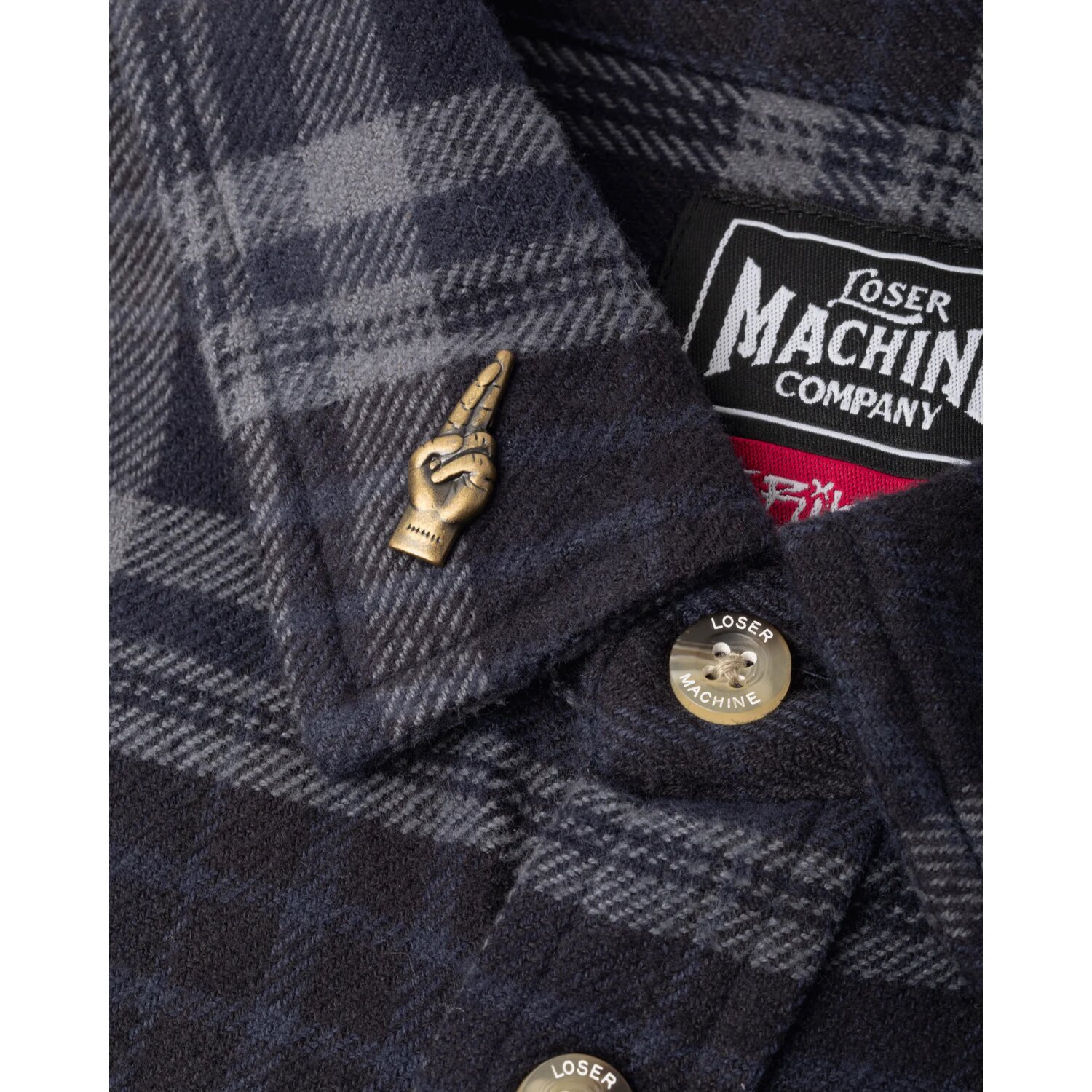 Loser Machine Step up flannel shirt black, M