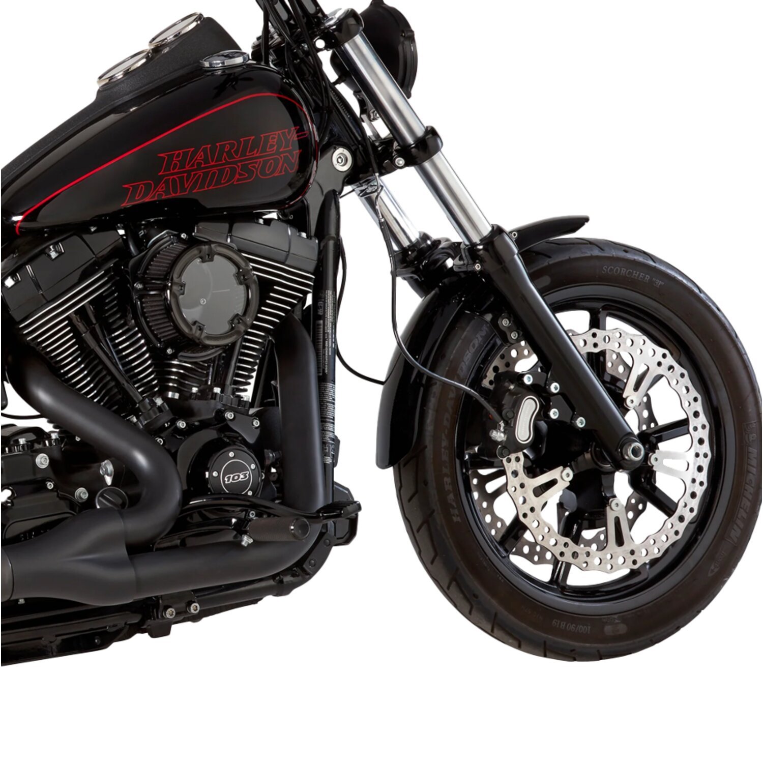Arlen Ness, 15" Jagged front Big Brake rotor kit. Left side