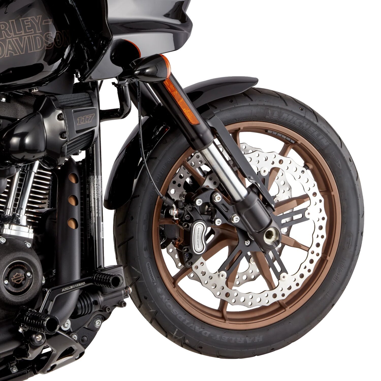 Arlen Ness, 15" Jagged front Big Brake rotor kit. Left side