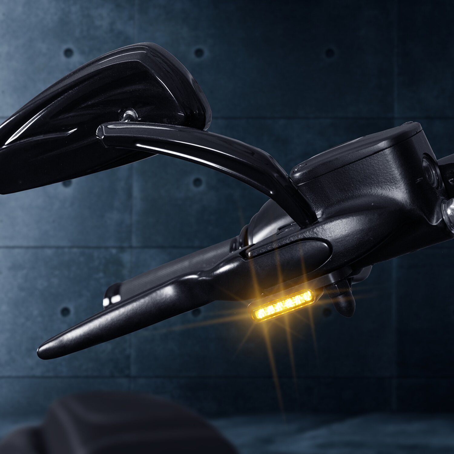 HeinzBikes, 'Stripes' below bar turn signals. Black with PL