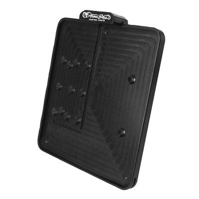 For Spanish size 220mm wide x 160mm high license plate. 
Black anodized finish. 
Universal license plate holder, used to support the license plate. Does not include mounting brackets. 
- Screwless installation of the license plate  with SLIP-INN frame technology 
- Integrated E-approved LED license plate lighting in the slim aluminum housing 
- Invisible cable routing 
- Universal installation options 
- High-quality CNC-machined aluminum 