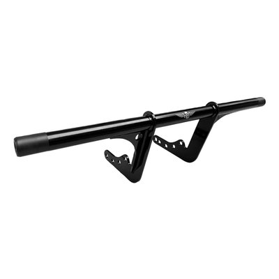 Rider. One-piece 80cm total width. 
This Performance Clubstyle crash bar is made of steel with a durable powder coated finish. Designed to help prevent damage in events that, hopefully, never come. Stunning looks and a perfect addition to any Clubstyle bike. Complete with model-specific hardware for a no-hassle installation using the OEM mounting points. Crash bar ends come with replaceable sliders (available as 706692)