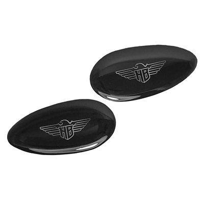 Self adhesive Vinyl cover plates. Used to hide the unsightly holes in the fender strut when the turn signals are no longer mounted on the fender struts. 