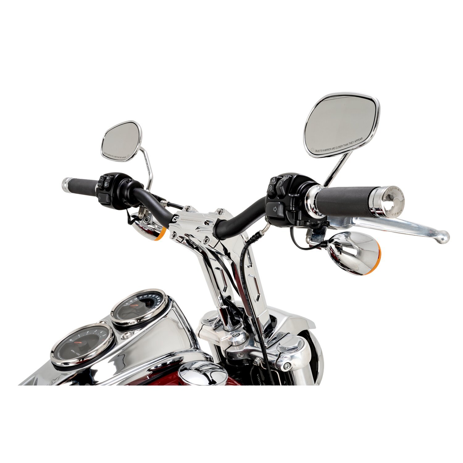 PM, 1-1/4" Phatbar & 12" riser kit, Silver, Chrome