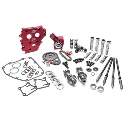 BULLETPROOF RACE SERIES CAMCHEST KIT!
FOR HYDRAULIC CHAIN TENSIONER CONVERSION UPGRADE

FEULING complete camchest kits include all necessary components from top to bottom of the camchest conveniently packaged under 1 part #.  These combination kits not only ensure each individual part is designed to work and function together but to do so in total harmony. These camchest kits take the guess work out of the ordering process and guarantees the engine builder maximum reliability, peak performance and the coolest engine and oil temperatures obtainable.  

RACE SERIES Complete Conversion Camchest Kits include: FEULING RACE SERIES high volume Oil pump, high flow Camplate, REAPER Series Conversion Camshafts, RACE SERIES hydraulic roller Lifters, QUICK install adjustable Pushrods, Chrome pushrod tubes, Hydraulic tensioners pads and housings, Sprockets, Roller chains, Cam sprocket alignment spacers, Timken Bearings, Gaskets, O-rings, Exhaust gaskets, ARP fasteners, washers, moly paste, Loctite,  and hardware.

Camchest kits are available in FEULING HP+ and RACE SERIES combinations and with gear drive or chain drive REAPER camshafts. Fitments available for '99-'17 Twin Cam engines. 25-35 degree cooler engine temperatures, 15-30 degree cooler oil temperatures, 15-30 more pounds of oil pressure, quieter and smoother engine operation, eliminate wet sumping, blow by and oily air cleaners.

UPDATE YOUR OLD MECHANICAL STYLE CAMS AND TENSIONERS TO THE NEW HYDRAULIC STYLE TENSIONER SYSTEM

Conversion camshafts for ’99-’06 Twin Cam engines. These camshafts utilize the ’99-’06 inner cam journals with the ’07-’17 outer cam journals allowing the use of the ’07-’17 camplates, oil pump, hydraulic chain tensioners and chain drive system.


574 CAMS - Wicked power band for modified engines and an excellent bolt in for stock 96", 103" & 110" engines. This is a great all around camshaft with solid low end performance and mind blowing mid and top end power. Extremely smooth cam lobe design creates a very smooth valve-train motion. Responds very well to modified cylinder heads, increased compression ratio, performance exhaust and intake systems. Performance valve springs are required on ’99-’04 engines and performance pushrods and lifters are recommended. RPM 2,100 - 6,500
                                                                                                                                                                                                                                                                                 
 

 Note: Special Order Product only. 
To order please contact your MCS sales representative.