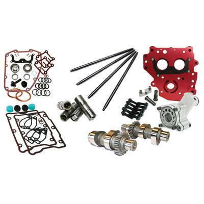 BULLETPROOF™ CAMCHESTS!

NOTE: This camchest kit is the original fitment for mechanical spring tensioners, if looking to upgrade to hydraulic tensioners (recommended) see kit #’s 7224, 7224P, 7322, 7322P

FEULING complete camchest kits include all necessary components from top to bottom of the camchest conveniently packaged under 1 part #.  These combination kits not only ensure each individual part is designed to work and function together but to do so in total harmony. These camchest kits take the guess work out of the ordering process and guarantees the engine builder maximum reliability, peak performance and the coolest engine and oil temperatures obtainable.  

Complete Camchest Kits include: FEULING high volume Oil pump, high flow Camplate, REAPER Series Camshafts, hydraulic roller Lifters, One Piece Pushrods, Timken Bearings, Gaskets, O-rings, Exhaust gaskets, ARP fasteners, washers, moly paste, Loctite,  and hardware.

Camchest kits are available in FEULING HP+ and RACE SERIES combinations and with gear drive or chain drive REAPER camshafts. Fitments available for '99-'17 Twin Cam engines. 25-35 degree cooler engine temperatures, 15-30 degree cooler oil temperatures, 15-30 more pounds of oil pressure, quieter and smoother engine operation, eliminate wet sumping, blow by and oily air cleaners.

543 CAMS - The 'Freeway Flyer', a great camshaft for those who want more top end power than our 525 cam without sacrificing low end torque. Extremely smooth cam lobe layout maintains quiet valvetrain and produces the smoothest cruise power band available. Excellent bolt in camshaft for stock to mild 96" and 103" engines and works well in 88" & 95" engines. This cam is easy starting, increases throttle response and fuel mileage. Responds well to increased compression ratio, performance exhaust and a high flow air cleaner. Performance valve springs are required on ’99-’04 engines and performance pushrods and lifters are recommended but not required. RPM 1,900 - 6,000 
     
Note: 
1999 model engines using key way camshafts/sprocket will need to purchase new spline style rear cam sprocket separately. Please see part #1093 or #1094.
                                                                                                                                                                                                                                                                            
 

 Note: Special Order Product only. 
To order please contact your MCS sales representative.