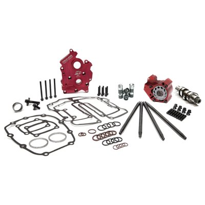 FEULING M8 CENTER/WATER COOLED camchest kits include all necessary components from top to bottom of the camchest conveniently packaged under 1 part #.  These combination kits not only ensure each individual part is designed to work and function together but to do so in total harmony. These camchest kits take the guess work out of the ordering process and guarantees the engine builder maximum reliability, peak performance and the coolest engine and oil temperatures obtainable.


• RACE SERIES kit
• Quieter and smoother engine operation
• Increase oil pressure, scavenge volume and engine oil flow
• 30% more pressure gear volume over stock
• 53% more scavenge gear volume over stock
• 42% more scavenge volume with port sizing, matched passages and holes to the engine case
• 46% more oil volume to the crankshaft and connecting rod bearing
• 15-25 degree cooler engine temperatures
• 15-30 degree cooler oil temperatures 
• 10-30 more PSI of oil pressure
• Reduces wet sumping, blow by and oily air cleaners
• Magnets in oil pump to help protect gears and pressure relief valve
• Test results show 2 HP gain and 2 ft/lbs of TQ gain to the rear wheel on Milwaukee Eight
• NOTE: FEULING test results show a 50% reduction of engine sump oil level.

Due to the mass call volume & inquires with requests for the M8 oil pump back cover O-ring/seal groove, we’ve added the groove! (5/11/21). Although Feulings in house testing on healthy engines did not show a benefit. The O-ring may have potential benefits in certain circumstances such as engines with higher cylinder leak down, poor subseal O-ring seal, raised sump hole & or sump plug (see M8 PRO TIP below) & looser lifter to lifter bore clearances.

538 CAM - Aggressive camshaft with a "nasty" sound. This camshaft revs up fast and pulls hard in engines with big bore cylinders, modified cylinder heads, inake, compression and exhaust. The REAPER 538 grind will shine in 124" and larger cubic inch engines with added compression ratio. Ported cylinder heads are not required but will complement the cam and add even more pulling power throughout the range. The stock throttle body produces an excellent powerband and use of a high flow throttle body will increase peak power numbers. A high flow exhaust system and air cleaner is highly recommended for optimal performance. FEULING recommends matching this cam with our RACE SERIES oiling system.

NOTE: High Lift valve springs are required on stock cylinder heads, see FEULING BEEHIVE valve spring kit #1107 or #1108. SE cylinder heads have high lift valvesprings but will need to be verified. Heavy Duty one piece pushrods are also highly recommended see #4087.


Part # 1351 RPM range 2,350 - 5,975. Grind: 538

..................Valve Lift      Open             Close         Duration @ 50"      lift @ TDC           Lobe Centerline
Intake                 .538         20.5 BTDC       38.5 ABDC           239                  .180                             99           
Exhaust              .542          48 BBDC         18 ATDC                246                  .157                            105
Overlap: 38 

*Cam specs measured in the engine on the lifter @ 0.050" using a 1.61 rocker arm ratio

DISCLAIMER: NOT LEGAL FOR SALE OR USE IN CALIFORNIA ON ANY POLLUTION CONTROLLED MOTOR VECHICLE

Feuling dOEs not recommend tuning beyond stock emissions standards. 

Kits include: FEULING high volume Oil pump, HIGH FLOW billet Camplate, REAPER Series Camshaft, short travel hydraulic roller lifters, fixed length pushrods, TIMKEN/KOYO cam bearing, rocker arm studs and nuts, gaskets, O-rings, ARP cam/crank fasteners, washers, moly lube and LOCTITE.

-RACE SERIES Kits include a RACE SERIES oiling system: billet 7075 oil pump, RACE SERIES lifters, HIGH FLOW billet 7075 aluminum camplate.
• Billet 7075 aluminum oil pump which is 50% harder and stronger than the factory pump holding tighter tolerances under temperature, deeper scavenge kidneys over HP+ oil pump.
• Deeper scavenge kidney ports over the HP+ series for even more scavenge flow volume
• RACE SERIES hydraulic lifters have a full .200" of total travel designed with a slower bleed down rate to handle heavy valve spring pressures, increase engine RPM before valve float and feature increased roller clearance for steep ramped camshafts and clearance for the M8 front exhaust camshaft lobe flange.


OIL LEVEL NOTE - DO NOT OVERFILL OIL TANK
It is important to get the correct hot oil level in your bike. Feuling recommends running the oil level 90%-99% full when hot.

Note: The M8 oil pick up port is on the right side of the engine. Letting the bike idle or warm up on the kickstand will naturally fill the engine case and skew the oil level in the tank. 

We recommend the following steps to achieve proper oil level:
1. Check cold oil level. 
2. Ride the bike until operating temperature is reached. 
3. Shut the bike off while still in the upright position. (This insures an accurate reading)
4. Once the bike is on the kickstand check oil level. 
5. Add or remove oil as needed.

RS camchest kit Fits: M8 Center/Water Cooled Engines


 

Feuling dOEs not recommend tuning beyond stock emissions standards.
 Note: Special Order Product only. 
To order please contact your MCS sales representative.