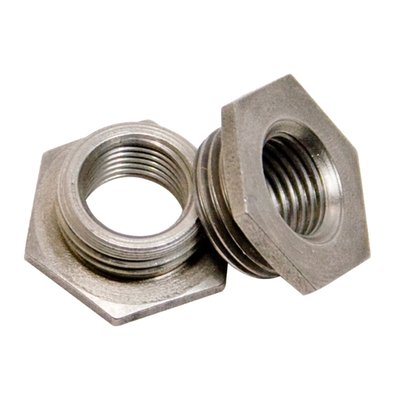 Stainless steel. Used to convert exhaust sensor thread from 18mm to 12mm. So late H-D models, equipped with 12mm O2 sensors, can be used with earlier 18mm sensor style exhausts. Great for any 18mm to 12mm O2 sensor conversion. 