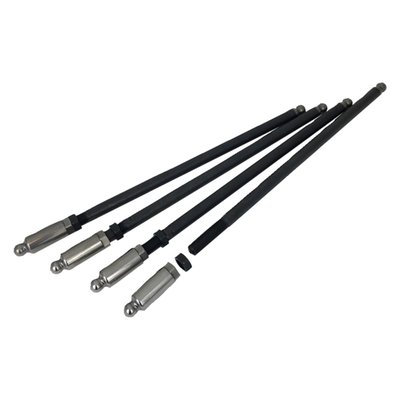 Tapered extra thin 3/8" (9.53mm) 4130 chromoly heat treated pushrods with 3/8-24 nut with 24 threads per inch. With .145" (extra thick) wall thickness, recommended when extreme valve spring pressures are used. Manufactured with precision concentricity. The individual length intake & exhaust pushrods assures minimizing adjustment extension for increased stiffness and rigidity for maximum valve lift under high RPM loads. Pushrods can be adjusted 0.225" longer than stock to accommodate longer cylinder and smaller base circle camshafts. 

• Maintain maximum valve lift!
• Increased stiffness and column rigidity maximizing valve-train stability, increasing engine RPM horsepower and torque output.
• Adjustable pushrods are tapered 3/8" 4130 chrome moly adjustable pushrods, use a minimal adjustment parameter eliminating flex and loss of valve train-stability problems associated with most adjustable pushrods. 
• Individual length intake & exhaust pushrods keep the adjustment extension to a minimum  
• Designed to exceed the needs of performance engines using larger lift camshafts and high spring pressures, while maintaining proper and critical oil flow to top end valve gear 
• Race Series pushrods have 24 threads per inch with 0.145" wall thickness - recommended when extreme valve-spring pressures are used 
• Designed for use with hydraulic or solid lifters and street or race engines 
• HP+ and RACE SERIES pushrods require removal of rocker covers and rocker arm supports 
• FEULING pushrods can be used with the factory pushrod tubes 
• Pushrods can be adjusted 0.225" longer than stock to accommodate longer cylinders and smaller base circle camshafts 
• Made in the U.S.A. 



