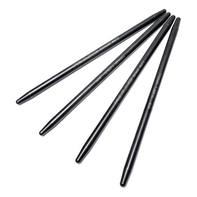 For Feuling short travel lifters (707358, 707359, 707360). For Feuling, OEM H-D & SE and others with stock base circles. +.040" longer than stock. 

Fixed Length one-piece, which makes them stronger than adjustable pushrods. Made of 4130 chrome moly with swedged formed ends. Heavy duty 7/16 diameter tube with 0.165" wall thickness, precision concentricity, heat treated with a black oxide finish. Designed to eliminate pushrod flex, reduce valve-train harmonics and increase valve lift. Quick install pushrods are easier to use, however they cannot compare to a solid pushrod for strength and durability. 
Note: Since these pushrods fixed lengths they cannot be adjusted for other cams / engine set-ups than what they are designed for. 