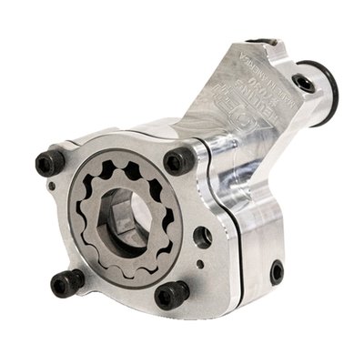 32% more feed than stock and 38% more scavenge.
Fits as stock replacement. Assembles without O-rings on the pump housings, similar to the OEM and SE oil pumps. Billet 6061 aluminum. Increases oil pressure and scavenge (return) over stock. With 2 chromoly gerotor gears.
• Billet 6061 aluminum
• Increases oil pressure
• 32% more pressure volume over stock
• 38% more scavenge volume over stock
• 2" Chrome Moly gerotor gears
• Stock replacement
• Made in the U.S.A.