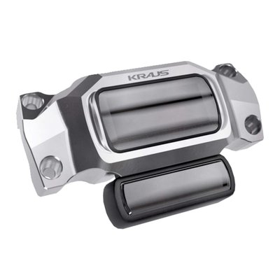 With 1-1/8" (28.6mm) riser clamp area. 
Top clamp used to place the instrument gauge right under your eyes. Compatible with the stock M8 Softail digital gauge or KOSO D2 aftermarket gauge in combination with Kraus Topless Isolated Risers 704030 (8"), 704034 (10") or 704033 (12" rise). Will also fit all other Kraus Isolated risers that has the stock top clamp exchanged for this top clamp. 
- For 1-1/8" (28.6mm) handlebar clamp area 
- CNC machined billet aluminum 
- Raw machined finish.  
Note: When required a Plug & Play 32" (81cm) long instrument wiring extension is optional available as 984621. 