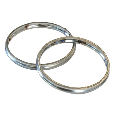 Non stock type 'Crush Style Racing' exhaust gaskets. Used between head and head pipe. Stainless steel. 
Custom replacement for OEM 65324-83, 65324-83A and 65324-83B.