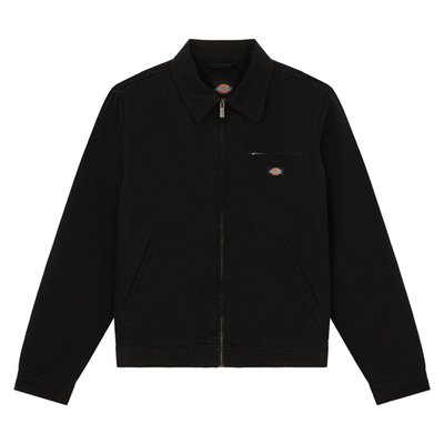 The Dickies Painter canvas jacket is a regular fit jacket built on the most recognisable
jacket, the Eisenhower. Made with comfort washed 12OZ canvas cotton, featuring angled
welt pockets, left chest welt pocket with zip, adjustable cuffs and hem, blanket lining,
back pleats, full metal zip, internal pocketing, and small woven Dickies label below
chest pocket zip. Classic silhouette with new fabrication and detailing.