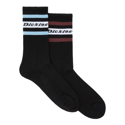 The Dickies Genola socks are the authentic ribbed ankle socks with contrasting stripes and Dickies script logo running across the top. A classic athletic style that comes in a pack of two. A fresh pair of socks made for everyday wear.