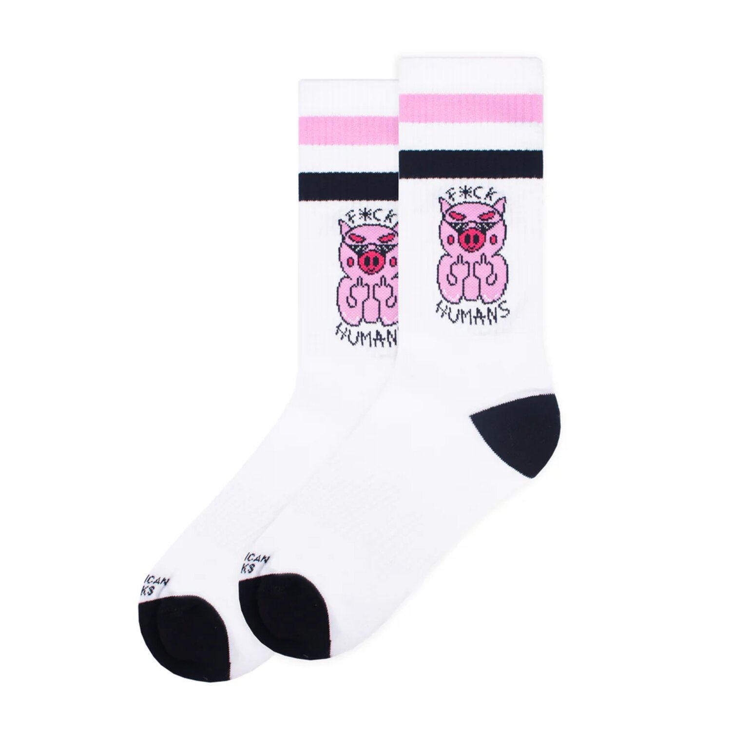 American Socks F*ck Humans Mid High socks, White, One size fits most