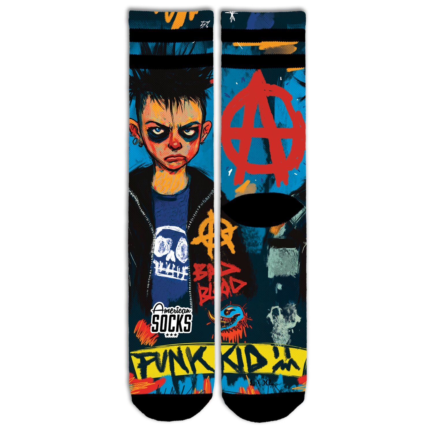 American Socks Youth Regegade Signature socks, Blue, L/XL