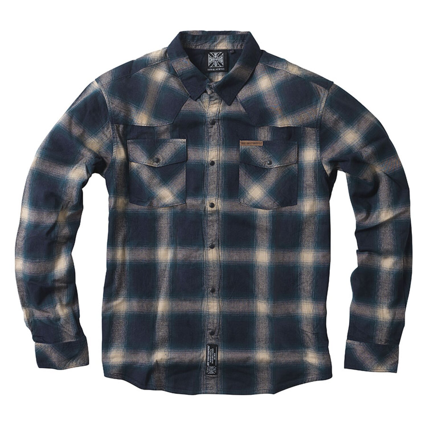 S — WCC Outlaw Flannel shirt blue/beige, S
