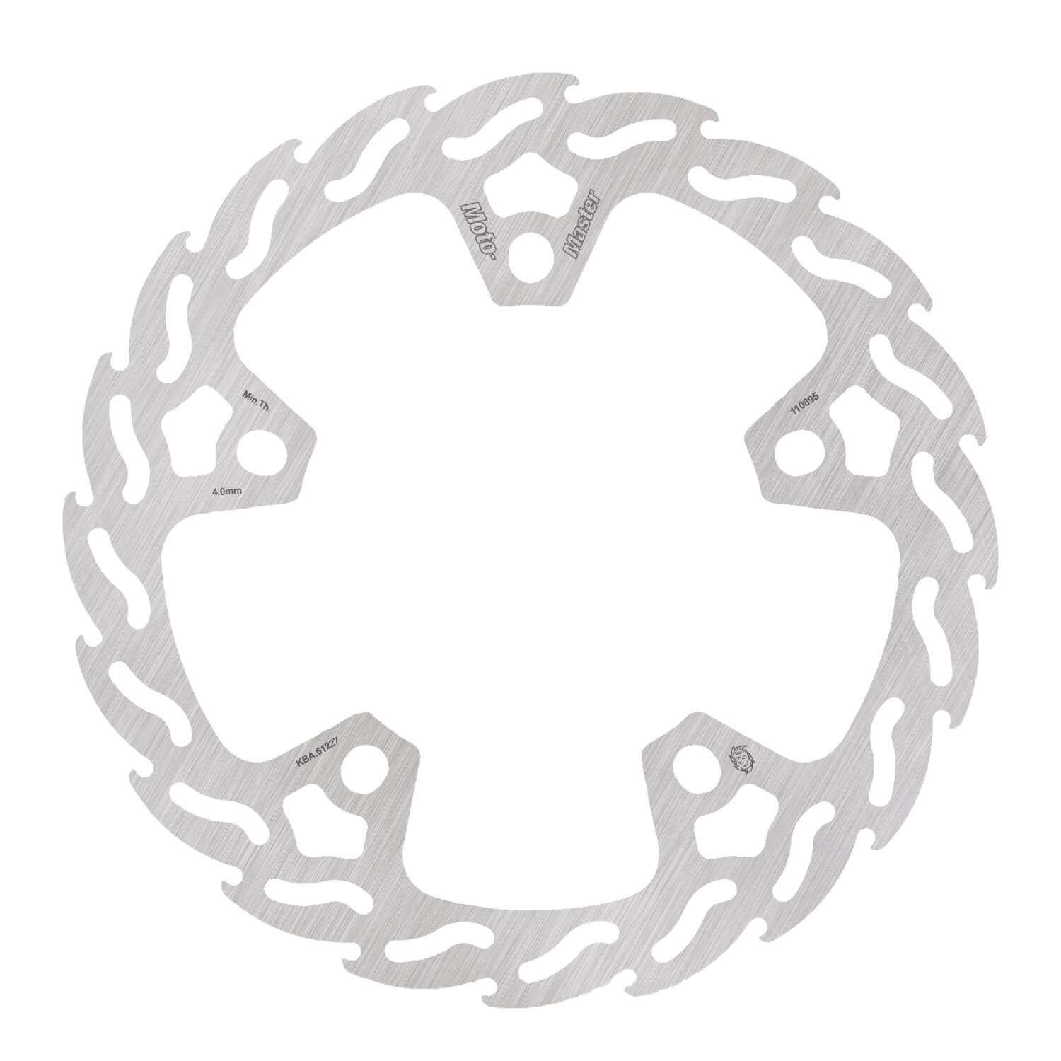 Moto-Master, 'Flame' rigid brake rotor. Front left