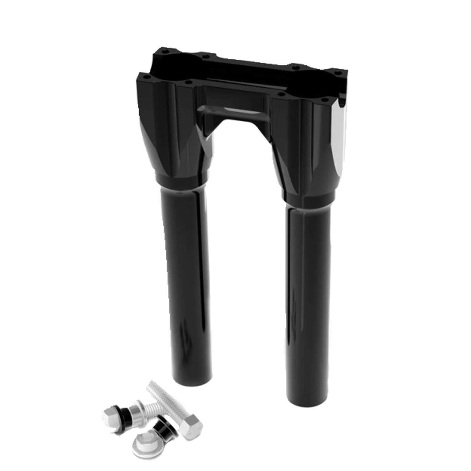 Kraus, Topless Isolated Straight Risers. 10" rise, Black, Anodized