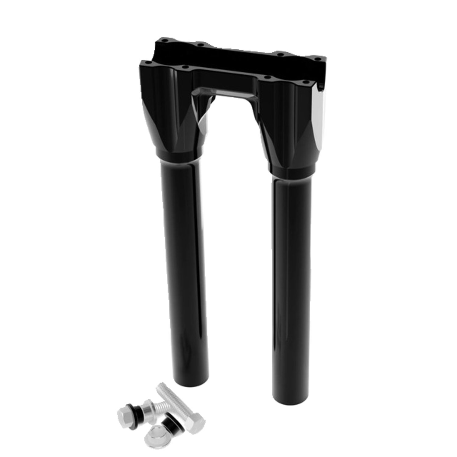 Kraus, Topless Isolated Straight Risers. 12" rise, Black, Anodized