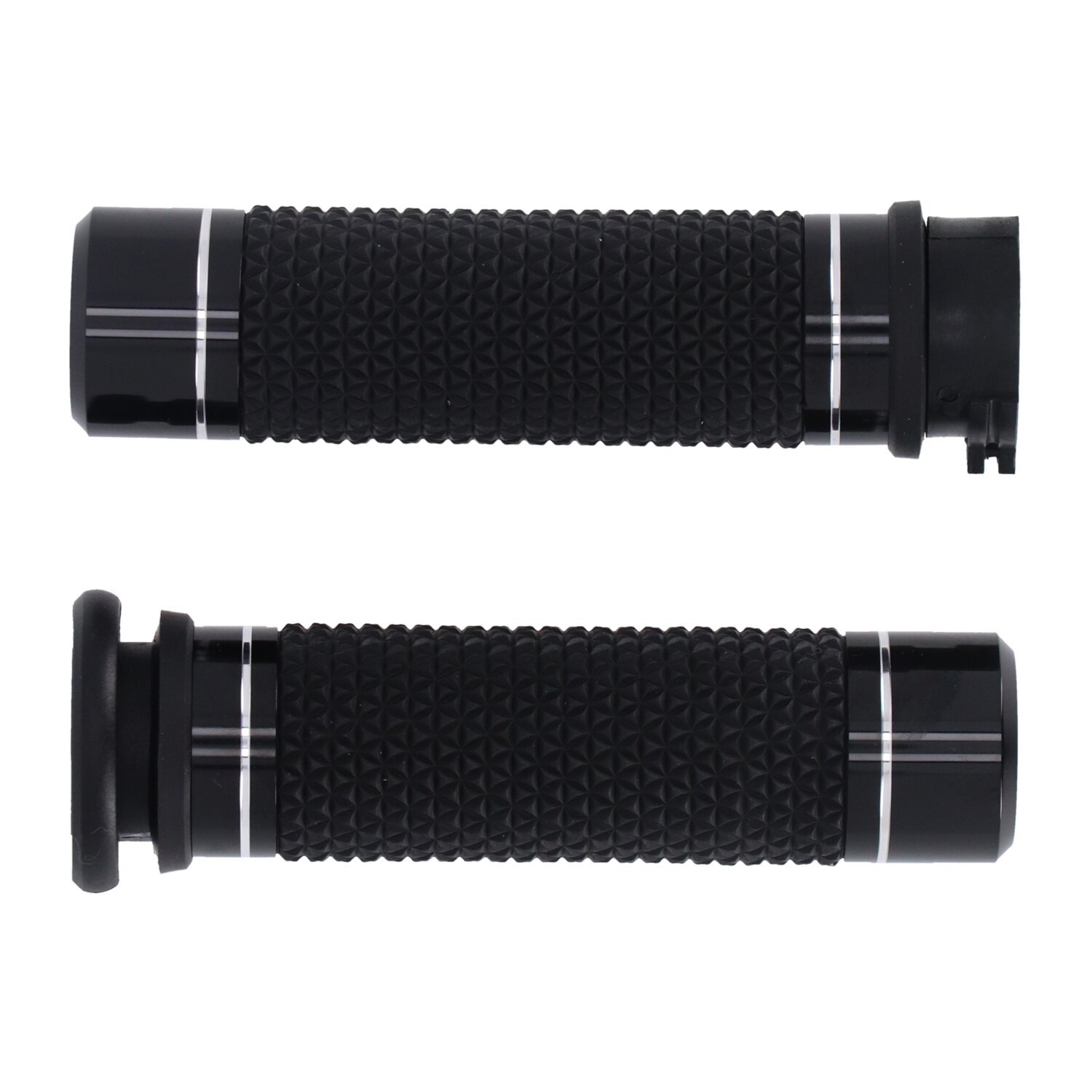Avon Grips, K25 grips push-pull. Black anodized, Satin