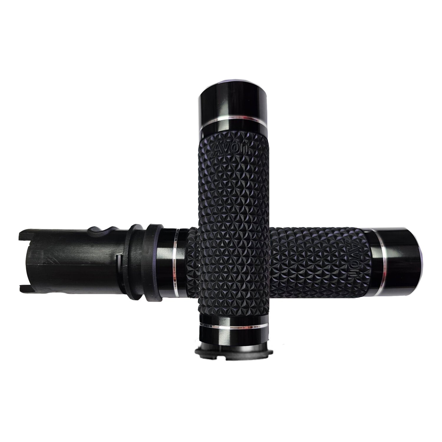 Avon Grips, K25 grips e-throttle. Black anodized, Satin