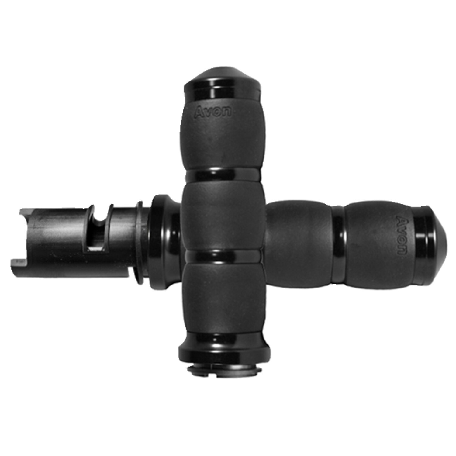Avon grip set, Air Cushioned. Black anodized, Gloss