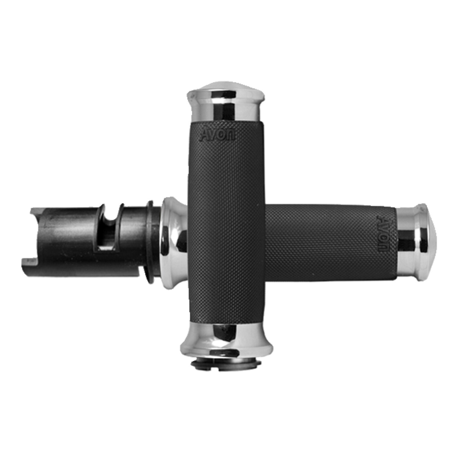 Avon Grips, Custom Contour grips, Black, Chrome