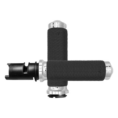 Memory Foam. Medium diameter 1.500". The Avon memory foam grip is the softest, yet most durable grip on the market today. Additionally they are vibration dampening and offers chemical resistance. End caps and collars on the grips are made of billet aluminum. 
USA manufactured.
- Black EVA foam 
- Dimensions: Inside length = 4.600" OD = 1.500"