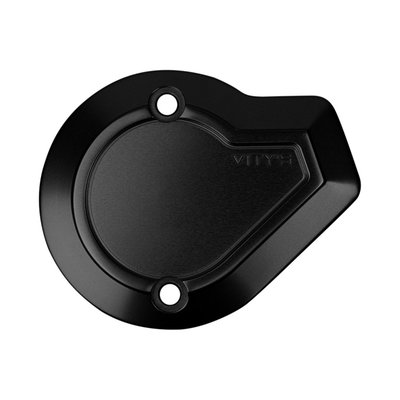 Black anodized precision CNC machined billet aluminum. A very visible and massive style upgrade for the standard timer cover and insert. Direct replacement for the OEM 25701664 (chrome) and 25701703 (polished) timer cover and 14101990 insert.