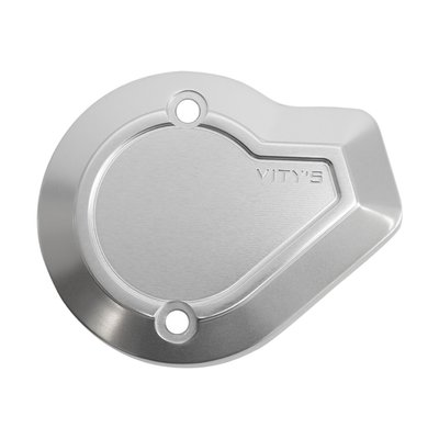 Silver anodized precision CNC machined billet aluminum. A very visible and massive style upgrade for the standard timer cover and insert. Direct replacement for the OEM 25701664 (chrome) and 25701703 (polished) timer cover and 14101990 insert.