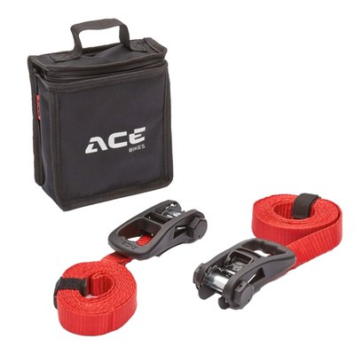 An essential piece of equipment to secure your motorcycle or scooter during transport. It’s continuous loop design makes it easy to find a suitable hooking point in any situation. The Essentials Ratchets and extra strong 25mm wide PES webbing of 250 cm, guarantees durability and heavy-duty work load. This ratchet kit comes with a solid carrying bag for easy storage and 2 Velcro strap binders to tidy the left-over strap. 
- Solid Essential Ratchets 
- Strap length 250cm 
- Strap width 25mm 
- Load capacity 350 daN 
- Continuous loop design. 
Includes: 
- 2x Ratchet Essential 
- 2x Velcro strap binder 
- 1x Storage bag 