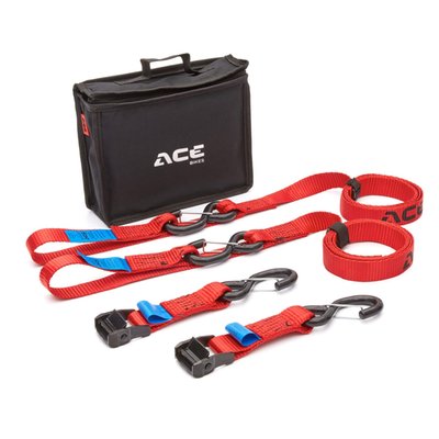 This high-quality solution will fulfill any motorcycle transport securing need. With Premium Cam Buckles and integrated sewn-in loops it’s easy to attach it to any hooking point of the motorcycle. It also prevents the plasticized hooks from touching the bodywork. A multipurpose solution for medium to heavy motorcycles or scooters. 
- With sewn-in Soft Hook for easy and safe application 
- Strap length 200cm 
- Strap width 30mm 
- Load capacity 350 daN 
- Plasticized hooks with Resilient locking clips for extra security 
- Comes with handy carrying bag and velcro strap binders. 
Includes: 
- 2x Cam Buckle Premium 
- 2x 200 cm webbing with integrated loop and soft hook 
- 2x Velcro Strap binder 
- 1x Storage bag 