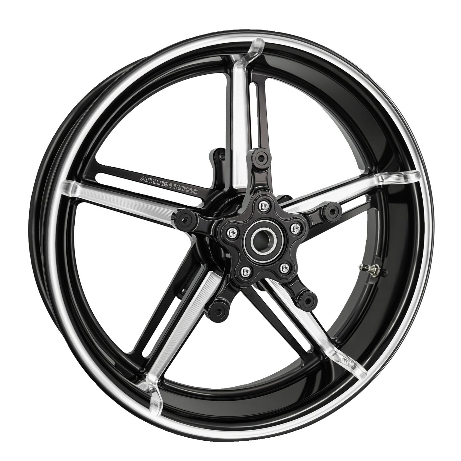 Arlen Ness, 19 x 3.25 Factory 24 wheel. Front. Black CC