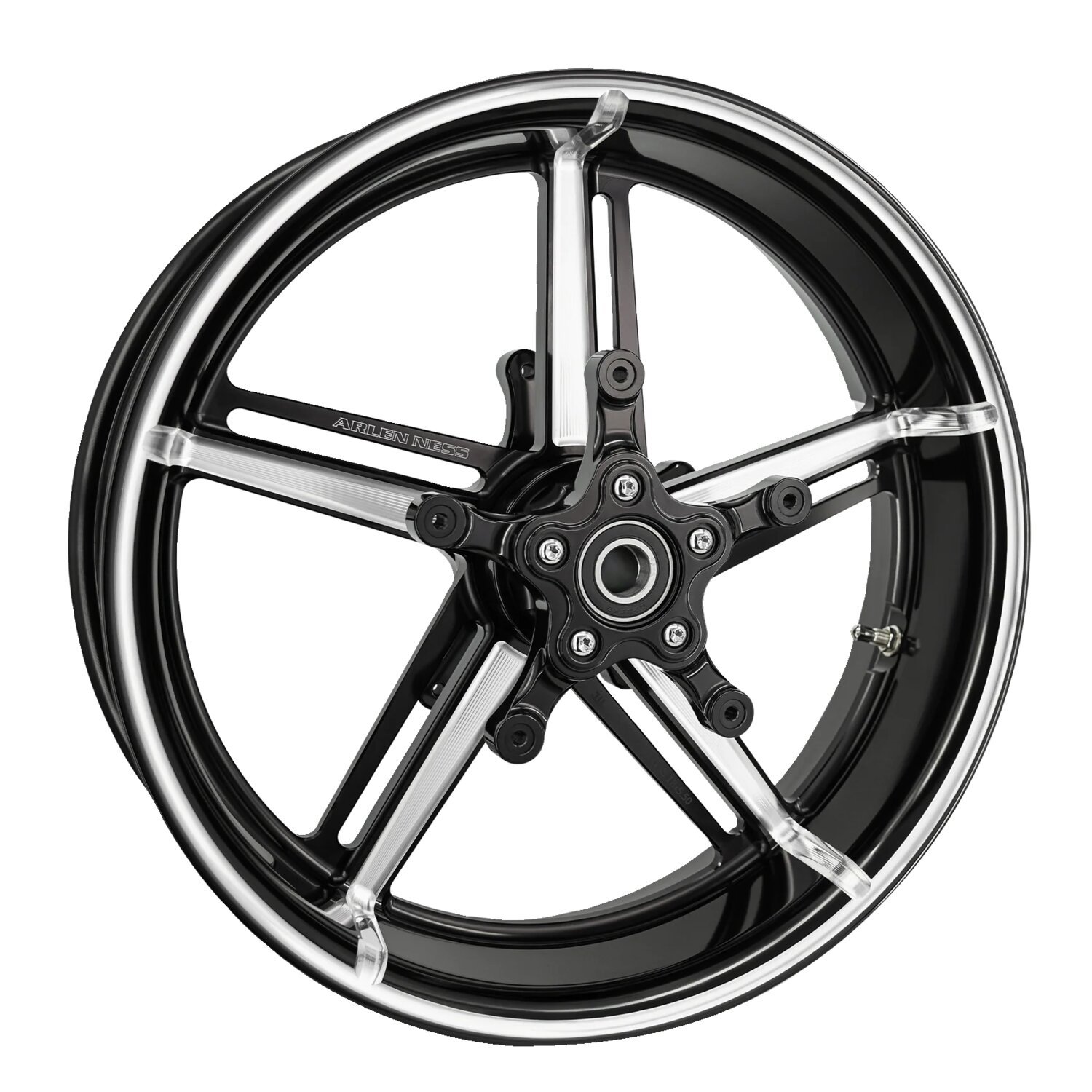 Arlen Ness, 21 x 3.50 Factory 24 wheel. Front. Black CC