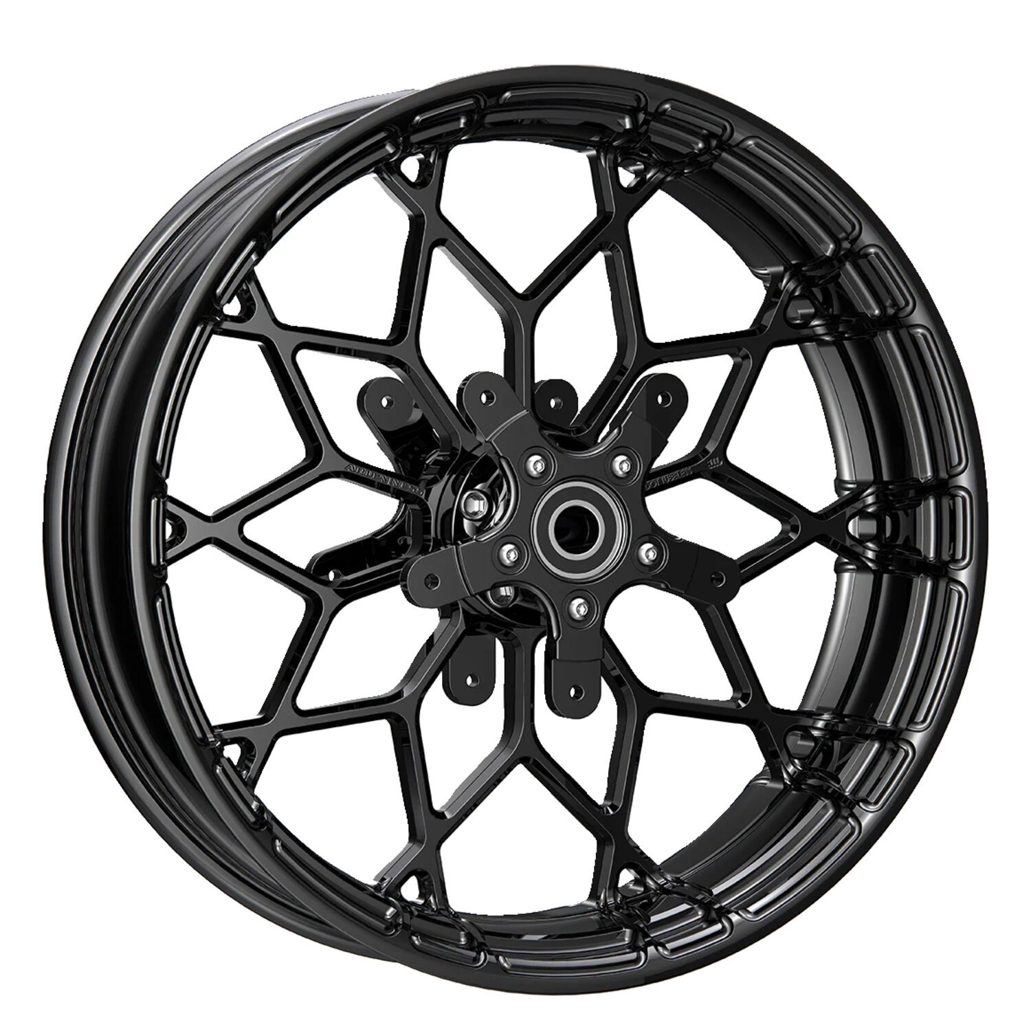Arlen Ness, 21x5.5 Fat Factory 'Prodigy' wheel. Front