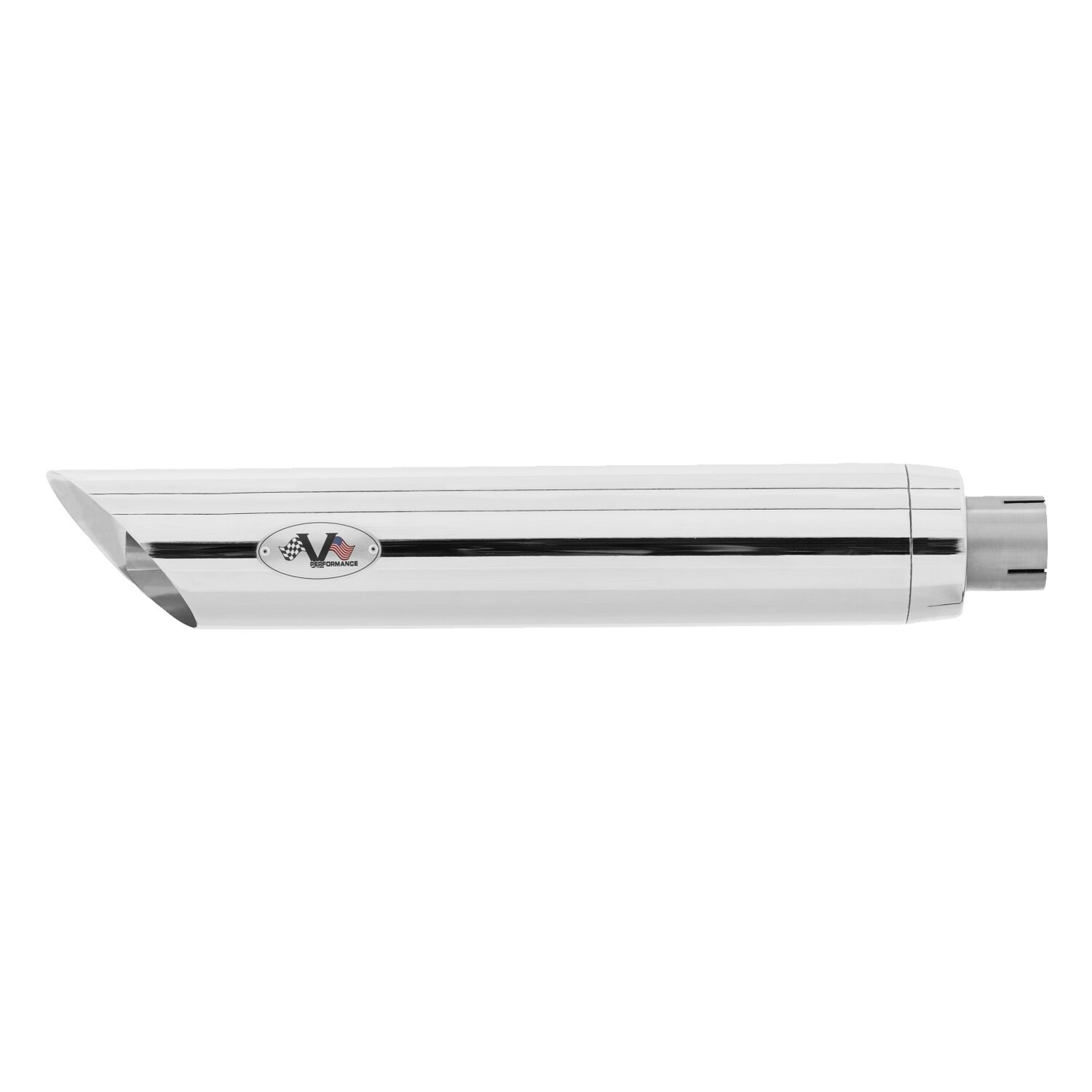 V Performance, 80mm Slash Cut slip-on mufflers, Chrome