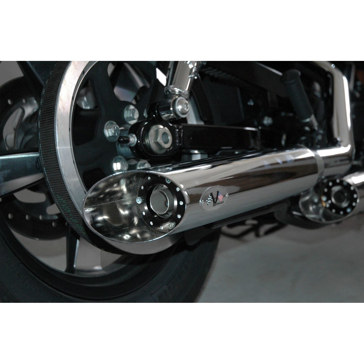 V Performance, 80mm Slash Cut slip-on mufflers, Chrome
