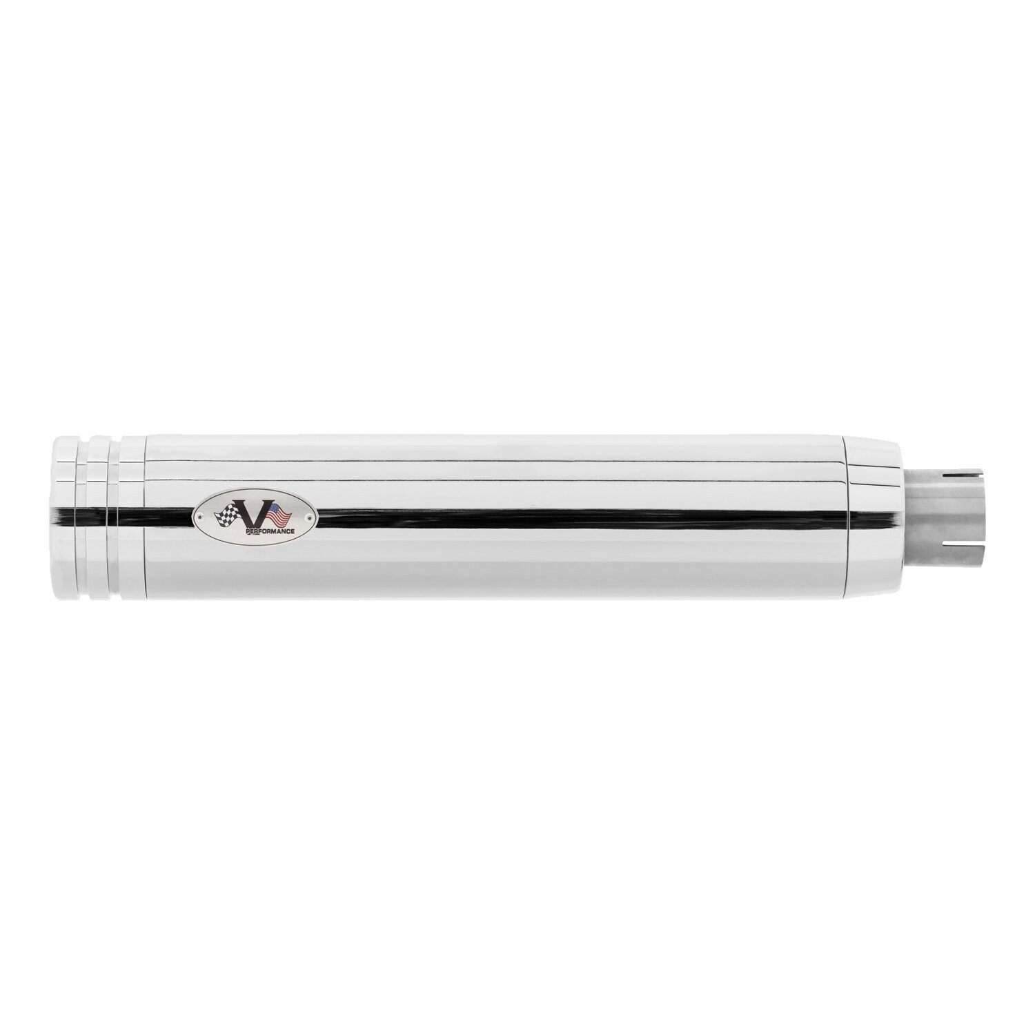 V Performance, 'Double Ring' slip-on muffler set, Chrome