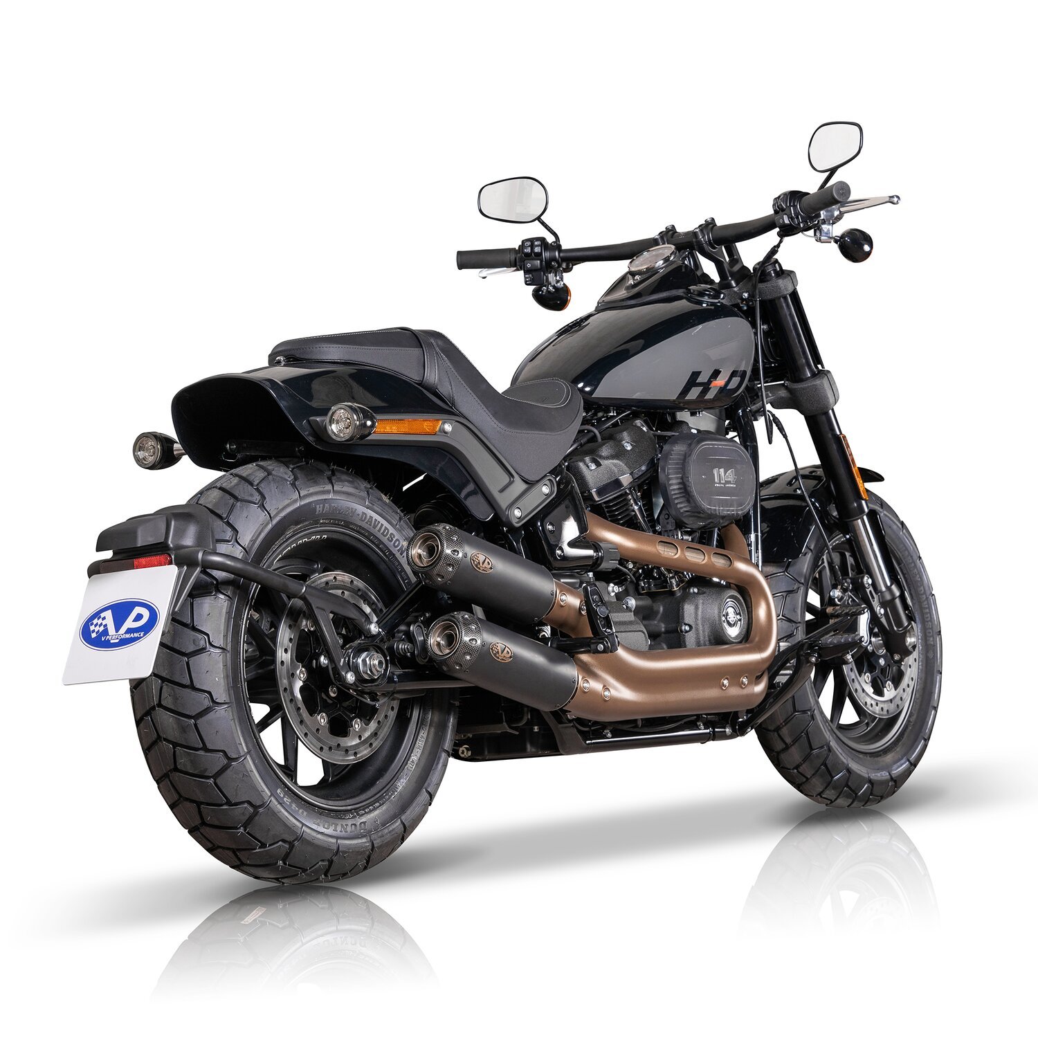 V Performance, 'Tracker' slip-on muffler set Fat Bob
